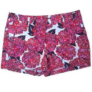 Vineyard Vines Women’s Shorts Size 14 Pink Hydrangea Floral Cotton Stretch